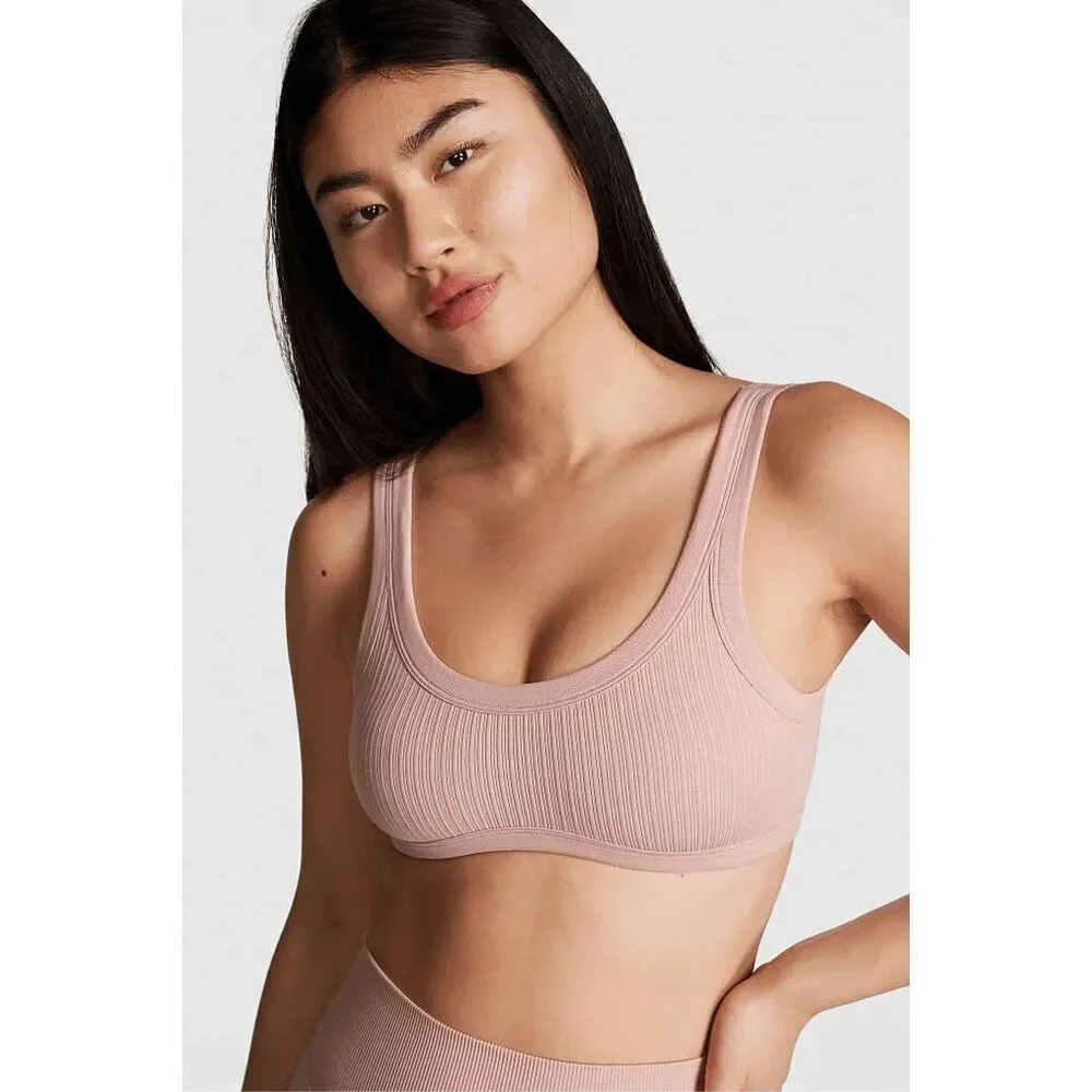 PINK The Wave Soft Seamless Unlined Sports Bra Light Pink XL - Picture 9 of 9